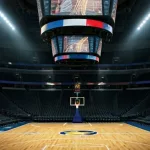 empty nba basketball court hd dynamic image