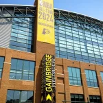 Gainbridge Fieldhouse in Downtown Indianapolis - Home of th Indiana Pacer (NBA). INDIANAPOLIS^ USA - JUNE 05^ 2023
