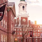 View of the architecture of the famous Harvard University in Cambridge^ Massachusetts^ USA. March 15^ 2024