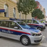Schmiedgasse street and local police station in Graz Old Town. Graz is the capital of Styria and second largest city in Austria. GRAZ^ AUSTRIA - SEPTEMBER 11^ 2015