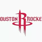 LOGO (RED) of NBA franchise HOUSTON ROCKETS on white background.