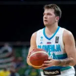 Luka Dončić in action at FIBA Olympic qualifying tournament 2020. KAUNAS^ LITHUANIA - July 1^ 2021.