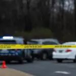 Police tape cordons off a homicide scene in Memphis^ TN on February 11th^ 2024.