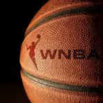 Closeup of a basketball with the WNBA logo and text Raleigh^ NC - USA - 06-13-2024