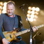 Sting performs on-stage at the Sleep Train Amphitheater in Marysville^ CA with The Police in their North American Reunion Tour Sacramento^ CA - July 17^ 2008