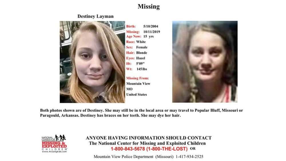 Mountain View Missouri Authorities Are Looking For A Missing 15