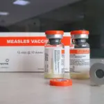 Bio Farma Indonesia produces measles vaccine protects against becoming infected with measles for children under 5 years old Bandung^ 12 April 2023.