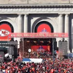 Millions gather to celebrate the 2024 NFL Superbowl Champions^ the Kansas City Chiefs^ in front of Union Station. Kansas City^ Missouri USA 2-14-2024