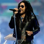 Lenny Kravitz performs prior to the UEFA Champions League Final Borussia Dortmund v Real Madrid CF at Wembley Stadium. London^ ENGLAND - June 1^ 2024