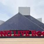 rock and roll hall of fame 'long live rock' sign. Cleveland^ OH
