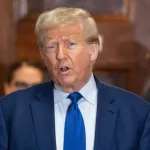 Former President Donald Trump at civil fraud trial at New York State Court on October 25^ 2023