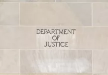 Sign of United States Department of Justice(DOJ) outside their headquarters building in Washington^ D.C. USA. Washington D.C.^ USA - march 1^ 2020