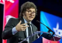 President of Argentina Javier Milei speaks during CPAC Conference 2024 at Gaylord National Resort Convention Center in Washington DC on February 24^ 2024