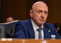 Senator Mark Kelly as the Senate Intelligence committee holds a hearing to examine the nomination of Tulsi Gabbard to be Director of National Intelligence. January 30^ 2025 - Washington DC