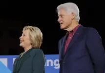 Democratic presidential candidate former Secretary of State Hillary Clinton and former U.S. president Bill Clinton February 19^ 2016 in Las Vegas^ NV