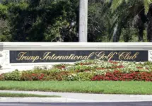 An Entrance to Trump International Golf Club in West Palm Beach^ Florida on April 25^ 2018. Trump International Golf Club is owned by President Donald J. Trump. WEST PALM BEACH^ FL^ USA - APRIL 25