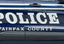 Fairfax County Police department sign decal on vehicle. Fairfax is a county in Northern Virginia. MCLEAN^ VIRGINIA - AUGUST 16^ 2024