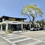 For all its small-town charm, Carpinteria has lacked a center, but no longer: Linden Square is open, and as I mentioned the other day, it feels great—both from the street, where it has curb appeal unmatched by anywhere else in downtown Carpinteria, and on the premises. DMHA worked on the shell, while Kevin Moore Architect and AB Design Studio handled the interiors, and Jodi G designed the public spaces. At its core is a broad courtyard open to one and all; there’s also some interior communal seating, and the restaurants each have their own dedicated seats. The photos in this post were taken during the ribbon cutting, which is why people are standing around like that. Linden Square has assembled a murderer’s row of Santa Barbara establishments—Third Window Brewing Co., Tina’s (from Bettina), Corazón Cocina, and Dart Coffee Co.—which is a little more exciting for Carpinterians than Santa Barbarans who might wonder why should make the trip. Third Window has the primest position, in an airy space on Linden Avenue with garage door–style windows.