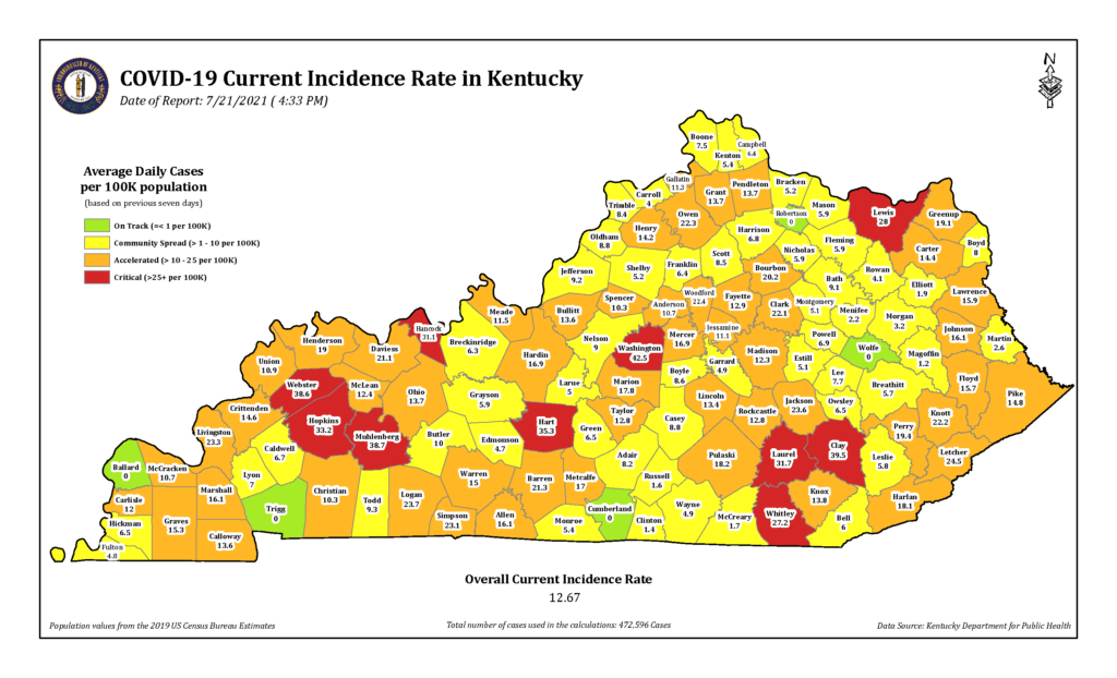 Kentucky Offers 'Red Zone' County Recommendations | WHVO-FM