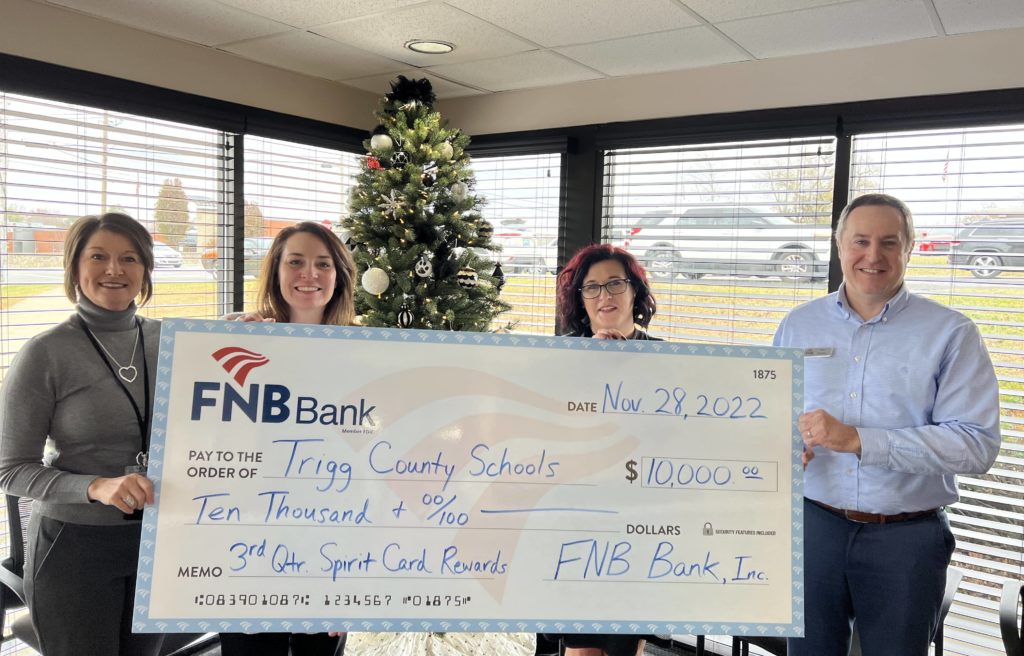 FNB Bank Presents Spirit Card Donation To Trigg County WHVO FM