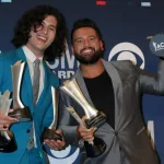 Dan Smyers^ Shay Mooney^ Dan + Shay at the 54th Academy of Country Music Awards at the MGM Grand Garden Arena on April 7^ 2019 in Las Vegas^ NV