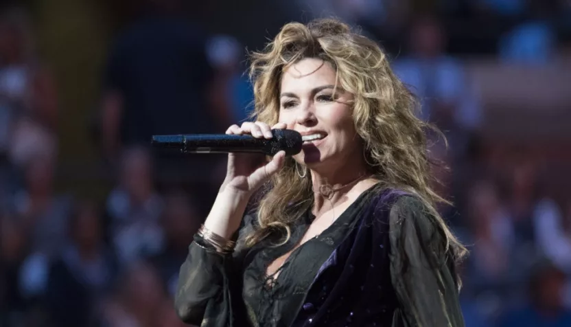 Shania Twain performs during opening ceremony at US Open Championships day 1 at Billie Jean King Tennis center. New York^ NY USA - August 28^ 2017