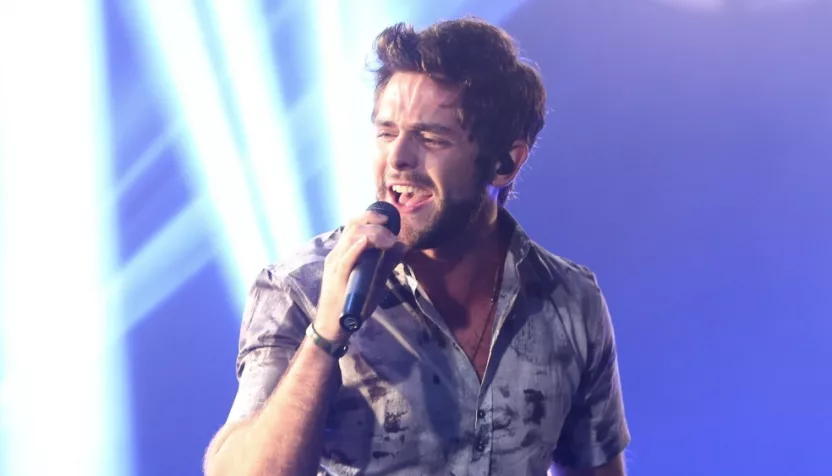 Country music artist Thomas Rhett performs at the iHeartRadio Album Release Party with Thomas Rhett on September 28^ 2015 at the iHeartRadio Theater in New York City.