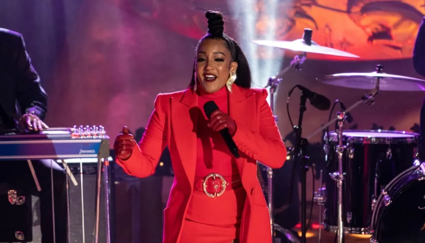 Mickey Guyton performs during the 89th annual Rockefeller Center Christmas tree lighting ceremony New York^ NY - December 1^ 2021