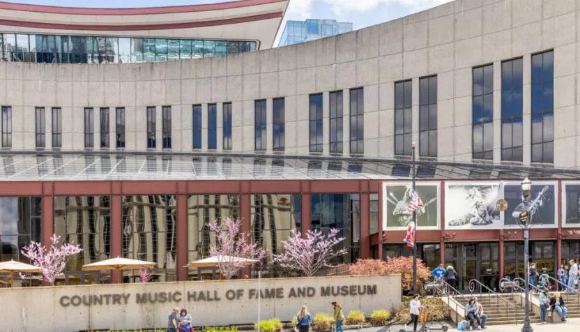 The Country Music Hall of Fame in downtown Nashville^ TN. NASHVILLE^ TN^ USA - MARCH 28^ 2021