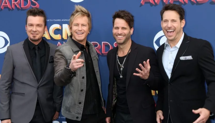 Barry Knox^ Josh McSwain^ Matt Thomas^ Scott Thomas^ Parmalee at the Academy of Country Music Awards 2018 at MGM Grand Garden Arena on April 15^ 2018 in Las Vegas^ NV