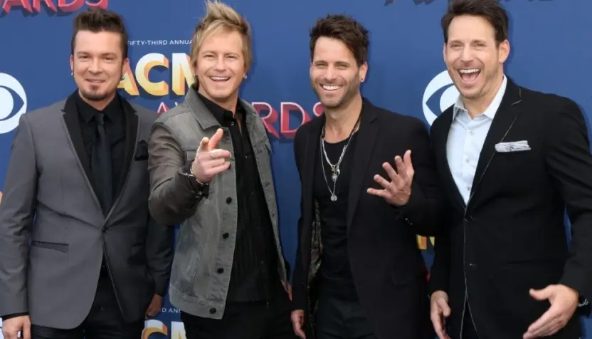 Barry Knox^ Josh McSwain^ Matt Thomas^ Scott Thomas^ Parmalee at the Academy of Country Music Awards 2018 at MGM Grand Garden Arena on April 15^ 2018 in Las Vegas^ NV