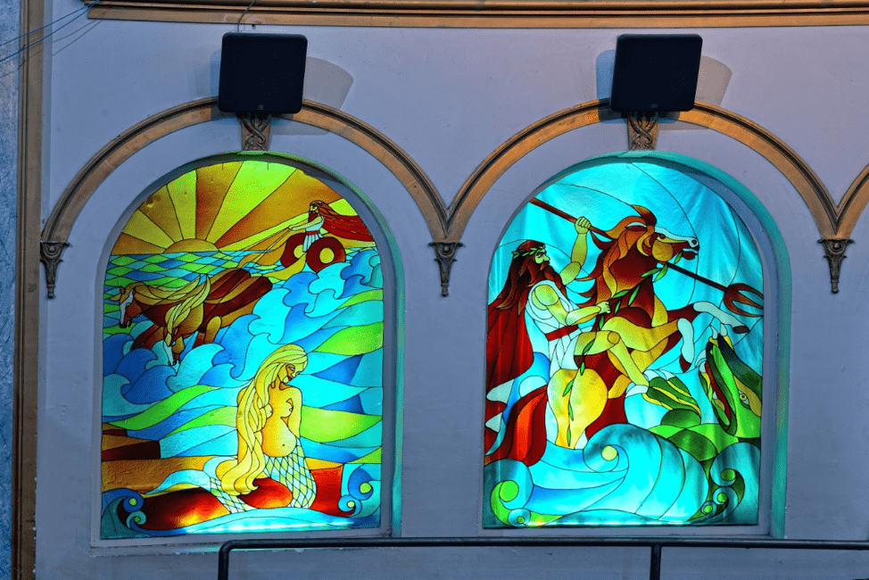 The ornate stained-glass windows of The Neptune Theatre, photo courtesy of Cerelli Photography