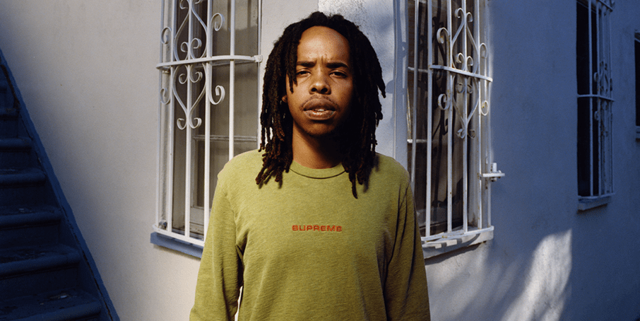 Earl Sweatshirt standing outside of his home in L.A.,
