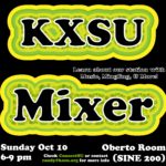 decorative poster that says "Kxsu mixer" along with some other details about the event