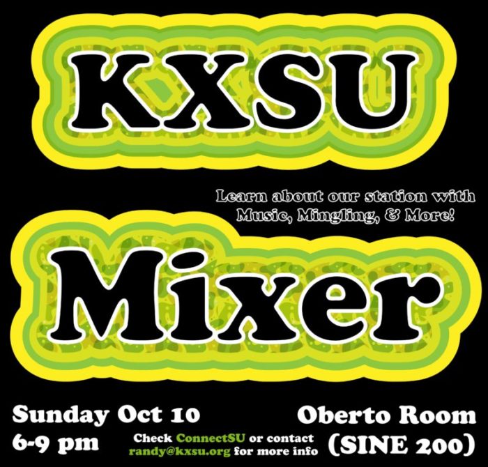 decorative poster that says "Kxsu mixer" along with some other details about the event