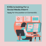 decorative poster that talks about the social media intern position