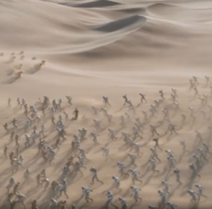 photo during Dune movie of sandstorm