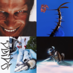 four album covers in a collage