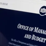 Closeup of the webpage of the Office of Management and Budget (OMB) seen on the White House's website on a computer.