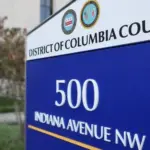 DISTRICT OF COLUMBIA COURTS - APPEALS and SUPERIOR COURT sign at building exterior WASHINGTON - NOVEMBER 2^ 2019