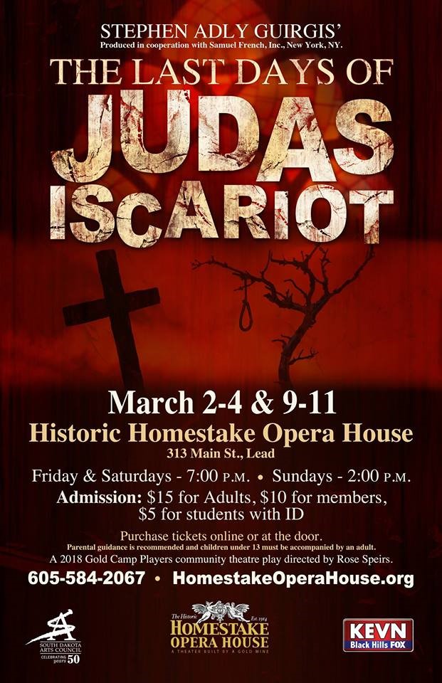 “The Last Days of Judas Iscariot” Presented by the 2018 Gold Camp Players Community Theater