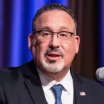 Secretary Miguel Cardona^ Department of Education at NAN 2023 Convention at Sheraton Times Square in New York on April 12^ 2023