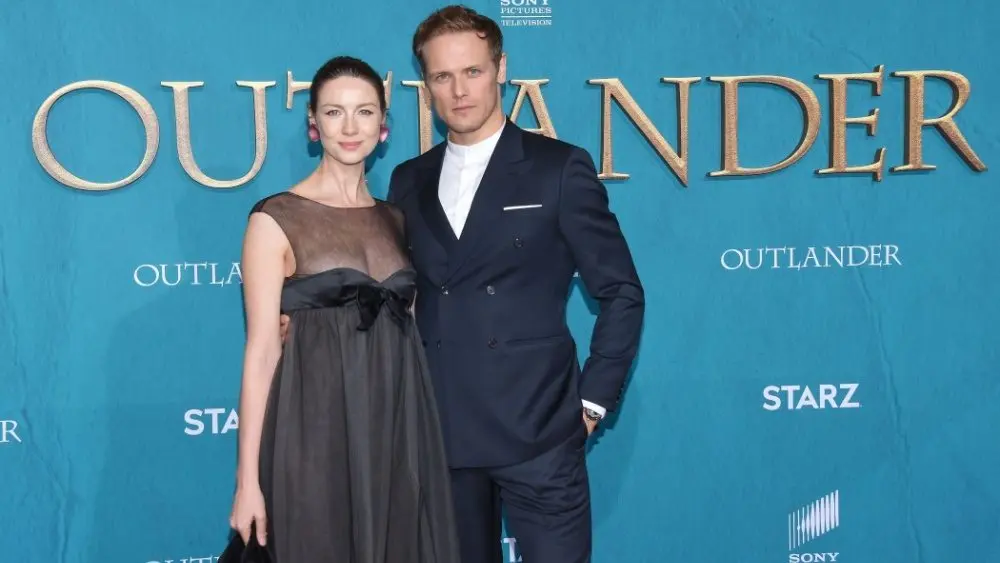 Caitriona Balfe and Sam Heughan arrives for the ‘Outlander’ Season 5 Premiere on February 13^ 2020 in Hollywood^ CA LOS ANGELES - FEB 13: