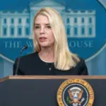 President Donald Trump holds a press conference with Attorney General Pam Bondi and Deputy Attorney General Todd Blanche on Supreme Court Victory at the White House Washington DC. 2025 June 27