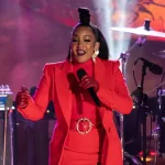 Mickey Guyton performs during the 89th annual Rockefeller Center Christmas tree lighting ceremony New York^ NY - December 1^ 2021