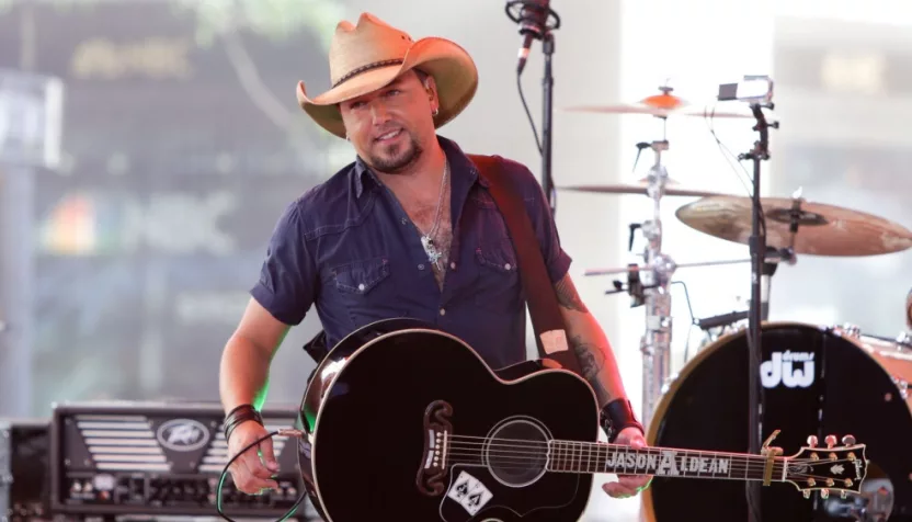 Jason Aldean performs onstage at NBC's 'Today Show' at Rockefeller Plaza July 31^ 2015 in New York City.