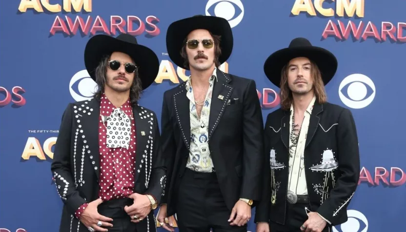 (L-R) Cameron Duddy^ Mark Wystrach and Jesse Carson of Midland attend the 53rd Annual Academy of Country Music Awards on April 15^ 2018 at the MGM Grand Arena in Las Vegas^ Nevada.