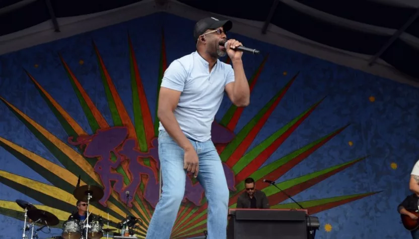 Darius Rucker^ former lead singer of Hootie and the Blowfish^ performs at the 2017 New Orleans Jazz and Heritage Festival. New Orleans^ Louisiana - May 4^ 2017