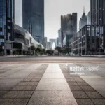 empty pavement with modern architecture , suzhou, china.: empty pavement with modern architecture , suzhou, china.