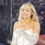 Sabrina Carpenter performs on stage during 2024 New Year's celebration on Times Square in New York on December 31^ 2023.